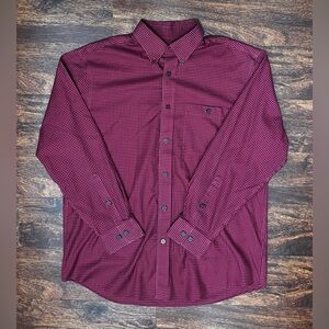 Orvis Shirt Men's Large Red Gingham Plaid Classic Long Sleeve Outdoor Fishing